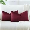 JOTOM Set Di 2 Fodere In Velluto Morbido Solido Fodere Di Cuscino Decorativo Cuscino Fodere Per Cuscini Da Letto Per La Decorazione Della Casa Per Divano Camera Da Letto 30x50 cm(Vino Rosso)
