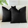 JOTOM Set Di 2 Fodere In Velluto Morbido Solido Fodere Di Cuscino Decorativo Cuscino Fodere Per Cuscini Da Letto Per La Decorazione Della Casa Per Divano Camera Da Letto 60x60 cm(Nero)