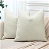 JOTOM Set di 2 Federe per Cuscini in Bouclè Testurizzato 55x55cm Fodere per Cuscini Solidi Morbido Cuscino Decorativo per Sedia Divano Camera da Letto Soggiorno Casa Decor (Beige Crema)