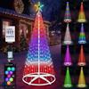 Forlivese 2,28M Smart Luci Albero Natale da Esterno con Stella,310 LEDConico RGB Multicolore, Luci Albero di Natale Smart con Telecomando/APP per Decorazione Giardino e Balcone