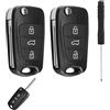 Fadwons 2 Pezzi Guscio Chiave Auto a 3 Tasti, Compatibile con Modelli Hyundai e Kia, Include Hyundai i10, i20, i30, ix20, ix35, Kia Ceed, Soul, Sportage, Venga, Telecomando Cover Guscio Chiave con Cacciavite