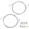 Uliwamowi 2 Pezzi Cavo Acceleratore Universale, 2m Cavo Frizione Moto, Kit di Riparazione Frizione Acceleratore Freno con 9 Connettori Filettati, Cavo Flessibile Ø1,38mm e Ø1,96mm per Moto Scooter Cross e Bici