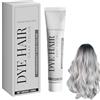 Rakiuty Tintura Per Capelli Grigi,2026 Crema Colorante Unisex,Crema Colorante Argento Grigio Chiaro,Cremas Colorante Per Capelli Naturale Grigio Argento,Silver Grey Permanent Hair Color Cream,100ml