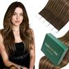 Easyouth Biadesivo Per Extension Capelli Veri Ombre Marrone Extension Capelli Veri Adesivo Balayage Marrone Scuro E Medio Extensions Remy Biadesivo Lisci #2/8/2 30cm 30g 20pz