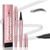 Mulomir Matita per sopracciglia magica con 4 punte microforate, matite per sopracciglia microblading a lunga durata, impermeabili, anti-sudore, anti-sbavature, sopracciglia naturali facili (03#Grigio)