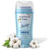 Secret Deodorante senza alluminio per donne, protezione dagli odori 48 ore, privo di parabeni, talco e bicarbonato di sodio, minerali bilancianti del pH, solido secco, profumo di cotone, 68 g