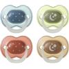 Tommee Tippee Ciuccio NightGlow, 6-18 mesi, confezione da 4, si illumina al buio, tettarella ortodontica, fori di aerazione, simmetrico, in silicone privo di BPA, colori che richiamano il crepuscolo