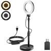 NEEWER BASICS 13cm Ring Light da Tavolo con Stand, Base Porta Telefono, Luce Selfie LED 10W Compatibile con iPhone per Riprese Video Laptop Webcam Zoom Illuminazione Videoconferenza Trucco, Nero BR60