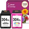 Cyloral 304XL Cartuccia per HP 304 Nero e Colore per Deskjet 3750 3762 3700 2600 3760 3752 2620 2621 2622 2630 3720 3724 3730 Envy 5000 5010 5020 5030 5050 5032 5055 Cartucce per HP 304 XL (2-Pack)