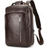 newsbirds Zaino Business Uomo Pelle Vintage Zaini per 15,6 pollici MacBook Laptop Daypack per Ufficio Zainetto Grande in Vera Pelle, Zaino per computer portatile da uomo, 8028 marrone