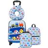 VEVOR Set di Valigie per Bambini 5 Pezzi con Ruote da 45,7 cm, Zaino e Cuscino a U, Set di Valigie da Viaggio da Vacanza, Regalo di Compleanno per Bambini, Approvato dalle Compagnie Aeree