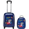 VEVOR Set di Valigie per Bambini da Vacanza 2 Pezzi, Valigia Rigida da 45,7 cm con Ruote e Zaino Rigido, a Forma di Dinosauro, Regalo di Compleanno per Bambini, Approvato dalle Compagnie Aeree