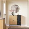 SoBuy FSR203-N Scarpiera Salvaspazio Slim con 2 Ante a Ribalta - Mobile Ingresso per 8 Paia di Scarpe, Scarpiera Ingresso - Design Moderno Nero Marmo e Legno Chiaro, Fissaggio Antiribaltamento