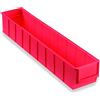hünersdorff Contenitore per scaffali in PP, 500x91x81 mm Colore rosso, capacità 2,82 litri, stretto