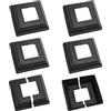 UFURMATE Copertura per Base Palo, 6 Pezzi Coperture Base Palo in Plastica 50x50mm Piastre Copertura Base Nere Decorative Copertura Gonna Palo Divisorio Copertura Base Ringhiera Quadrata per Corrimano