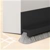 Noeborty 100cm Guarnizione a Spazzola per Porte, 53mm Altezza, Paraspifferi Sottoporta, Paraspifferi per Porte, Barriera Anti Insetti, Anti Polvere e Aria Fredda, Protezione da Suoni, Freddo e Umidità (Nero)