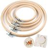 GXMDSGZ Telaio Ricamo 10 Pezzi Mini Telaio da Ricamo con Anello in Legno, Ciondolo Rotondo Misto, Kit for Punto Croce, for Gioielli, Portachiavi, Artigianato, Accessori da Cucito(3.9x4cm