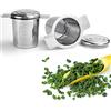 Reforung 2 x Filtro per tè in acciaio inox con coperchio filtro per infusore Te con 2 manici per tazza riutilizzabile in rete fine per tazze da tè, teiera e tazze