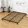 VERFARM Letto a piattaforma in metallo, telaio 120 x 200 cm, basso in metallo con rete a doghe in metallo, moderno letto in metallo, per adulti, bambini, ragazzi, facile da montare, letto matrimoniale