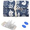 HENGBIRD Borsa porta ferri da maglia - Pin Bag organizer con 11 tasche con zip impermeabili, custodia compatta A6, design gatto blu con 2 infila aghi da pollice