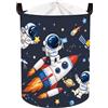 Clastyle Cesto Portabiancheria Spazio Cestino Portaoggetti Cosmico Cesta Biancheria Genitori per Organizzare Giocattoli Vestiti, Astronauta, 36x45 cm
