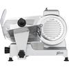 H.Koenig MSX220 Affettatrice elettrica professionale, affettatrice per prosciutto, lama da 22 cm, taglio regolabile 0-12 mm, affilatoio integrato, ampia superficie di taglio, 282 giri/min - Argento