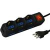 yefix Multipresa 6 Posti Bipasso + 3 Uscite Schuko con Spina 10A | Ciabatta Elettrica con Interruttore di Sovraccarico e Cavo 1,5M