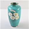 Vaso di fiori giapponese vintage motivo floreale smaltato blu cloisonne