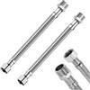 AetherAurora 2 tubi flessibili da 3/8 pollici, raccordo e filettatura esterna, prolunga tubo del rubinetto, tubo di collegamento con intreccio in acciaio inox, per rubinetto, rubinetto della cucina (31 cm)