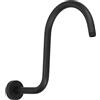 Tissting Braccio Doccia in Acciaio Inox, Estensione Curva a Forma di S con Collo di Cigno, Prolunga Soffione Doccia, 6.5 Pollici, Nero Opaco, Design Elegante per Bagno Moderno