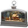 Konstsmide Decorazione natalizia a LED, palla di neve, renna di Babbo Natale e scena del villaggio, riempita d'acqua, con timer di 5 ore, funzionamento a batteria e USB, per interni, 3 x C 1,5 V (non