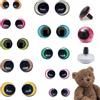 FerraDrend 20 Pezzi Occhi Amigurumi,12mm/14mm/16mm/18mm/20mm Occhietti per Amigurumi Colorati,Occhi di Sicurezza Glitter per Gli Animali All'uncinetto,Occhi per Bambole con Rondelle,Occhi Glitter per Pupazzi