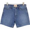 Plan C Pantaloni Corti Donna 38 Blu Denim Lavato Con Zip In Cotone Casual RRP389