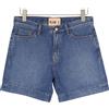 Plan C Donna Pantaloncini 40 Blu Denim Scambiato Zip Fly Cotone Casual RRP389