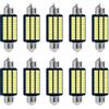 Jecdfs 10 pezzi 41mm Festoon C5W Lampadine a LED luci led macchina interni, 12V plug and play, Chipset LED lampadina，strisce super luminose, universale, camion, camper