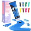 Taricor Impronta Mani e Piedi Neonati Inchiostro, 75ml Kit Impronta Neonato Con Attacco Spugna, Inchiostro per Impronte Neonati per Regalo Battesimo Bimbo, Artigianato Familiare (Blu)
