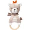 Fehn 052138 - Impugnatura in legno Teddy FehnNATUR con anello in legno e sonaglio favorisce una presa mirata e capacità motorie, compagno fedele per neonati e bambini dalla nascita, 00052138, marrone