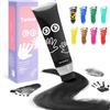 Taricor Impronta Mani e Piedi, 75ml Inchiostro per Impronte Con Attacco Spugna, Kit Impronta Bambino per Regalo Battesimo Bimbo, Artigianato Familiare, Regalo di Natale (Nero)