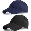 Ritte Cappellino da Baseball, Berretto Vintage Unisex, Cappello da Golf, Berretto da Baseball Unisex in Cotone per Esterno (Nero + Blu Navy)