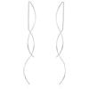 Reffeer Amaer - Orecchini pendenti in argento Sterling 925, con doppia nappa curva, a goccia, perfetti per donne e ragazze, Placcato platino, orecchini pendenti