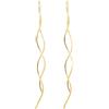 Reffeer Orecchini in argento Sterling 925 massiccio, doppio lineare, curvo, con nappe, infila-fila, orecchini pendenti, perfetti per donne, adolescenti, ragazze, 8.1 centimeters, Argento, Non pietra