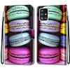 Mo-Somnus Cover per Samsung Galaxy A51 5G, Custodia in PU Pelle Magnetica Libro Flip Caso Antiurto Portafoglio [Supporto Stand] con Porta Carte e Cinturino da Polso Wallet Case (Macarons)