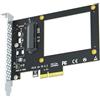 GLOTRENDS PU11 Adattatore da U.2 a PCIe 4.0 X4 per SSD U.2 da 2,5 pollici, PCIe 4.0 X4 a piena velocità