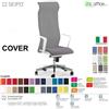 SEIPO COVER CV0011 Poltrona direzionale schienale rete braccioli fissi sincro R4 Version BIANCA Seipo Ecopelle D2 CLASS 1IM