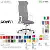 SEIPO COVER CV0013 Poltrona direzionale schienale rete braccioli fissi sincro F Version BIANCO Seipo Ecopelle D2 CLASS 1IM