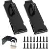 EXIN DECHEN 2 Pezzi Lucchetto Hasp con 18 Viti, 4 Pollici Lucchetto Hasp in Acciaio Inox, Porta di Blocco Hasp, Lucchetto Hasp Set, Sicurezza Hasp Dispositivo di Blocco Porta per Porta, Finestra, Armadio (Nero)