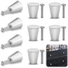 Ownkim 9 Pezzi Pomelli per Mobili in Metallo, schubladenknopf metall, schrankknöpfe silber, Design Moderno Alluminio Opaco per Cassetti e Armadi - Facile Installazione - Eleganza e Durabilità (Argento)