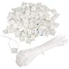 EXIN DECHEN Base Adesiva per Fascette, Bianco, 100 Pezzi, 150 x 3,6mm | Plastica, Resistente ai Raggi UV, Fermacavi Adesivi, Per Casa, Ufficio, Garage, Officina