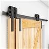 ETIASQSA 8FT/244CM Binario per Porta Scorrevole Kit per Coincide Doppia Porta Barn Bypass Sistema Nero Forma J