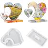 Ownkim Cornice in Resina Epossidica, Stampi in Silicone a Forma di Cuore per Resina Epossidica 3D, Set da 2 con Supporto - Ideali per Creazioni Artistiche, Regali Fai da Te e Decorazioni Domestiche